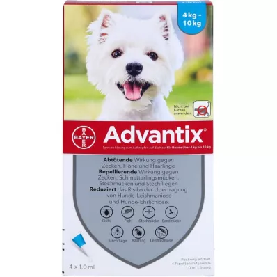 ADVANTIX Spot-on Lsg.z.Auftr.a.d.H.f. Hund 4-10 kg, 4 stk