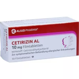 CETIRIZIN AL 10 mg filmovertrukne tabletter, 50 stk