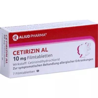 CETIRIZIN AL 10 mg filmovertrukne tabletter, 7 stk CETIRIZIN AL 10 mg filmovertrukne tabletter, 7 stk