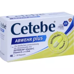CETEBE ABWEHR plus C-vitamin + D3-vitamin + zinkkapsler, 30 stk