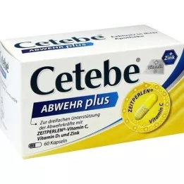 CETEBE ABWEHR plus C-vitamin + D3-vitamin + zinkkapsler, 60 stk