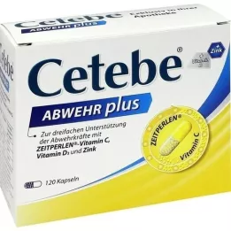 CETEBE ABWEHR plus C-vitamin + D3-vitamin + zinkkapsler, 120 stk