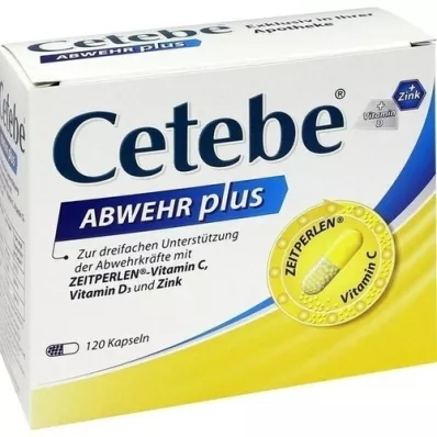 CETEBE ABWEHR plus C-vitamin + D3-vitamin + zinkkapsler, 120 stk CETEBE ABWEHR plus C-vitamin + D3-vitamin + zinkkapsler, 120 stk