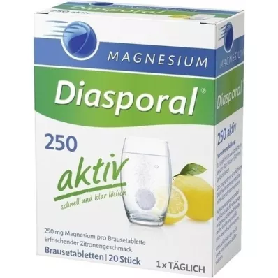 MAGNESIUM DIASPORAL 250 aktive brusetabletter, 20 stk