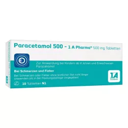 PARACETAMOL 500-1A Pharma-tabletter, 10 stk