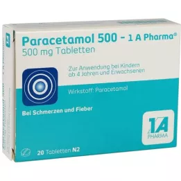 PARACETAMOL 500-1A Pharma-tabletter, 20 stk