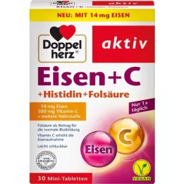 DOPPELHERZ Jern+Vit.C+L-Histidin-tabletter, 30 kapsler