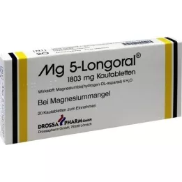 MG 5 LONGORAL Tyggetabletter, 20 stk