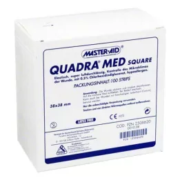 QUADRA MED kvadratisk 38x38 mm Strips Master Aid, 100 stk