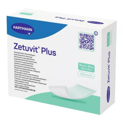 ZETUVIT Plus ekstra stærk absorberende kompres steril 10x10 cm, 10 stk ZETUVIT Plus ekstra stærk absorberende kompres steril 10x10 cm, 10 stk