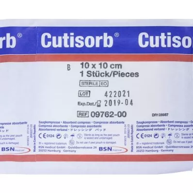 CUTISORB Sterile sugekopper 10x10 cm, 1 stk