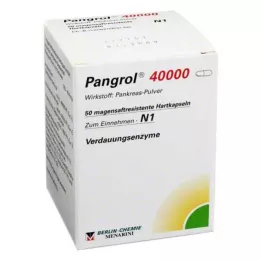 PANGROL 40.000 Hårde kapsler med enterisk belagt skræl, 50 stk