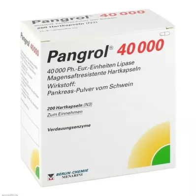 PANGROL 40.000 Hårde kapsler med enterisk belagt skal, 200 stk