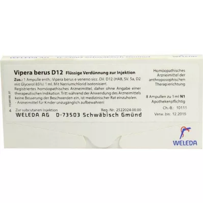 VIPERA BERUS D 12 ampuller, 8X1 ml