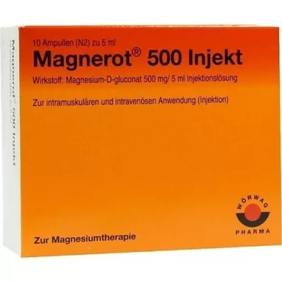 MAGNEROT 500 injicerbare ampuller, 10X5 ml