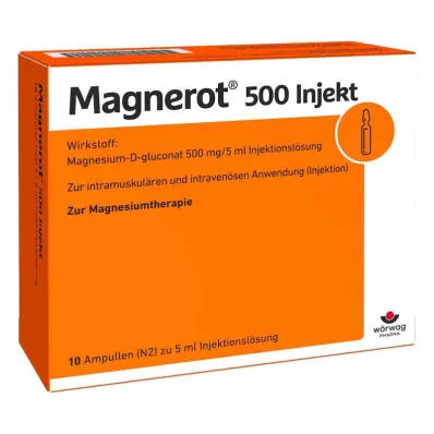 MAGNEROT 500 injicerbare ampuller, 10X5 ml