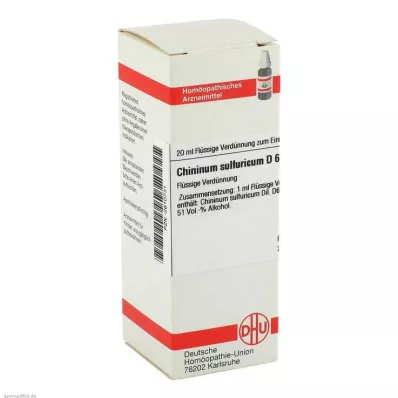 CHININUM SULFURICUM D 6 fortynding, 20 ml