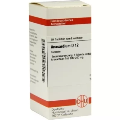 ANACARDIUM D 12 tabletter, 80 kapsler