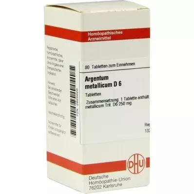 ARGENTUM METALLICUM D 6 tabletter, 80 kapsler