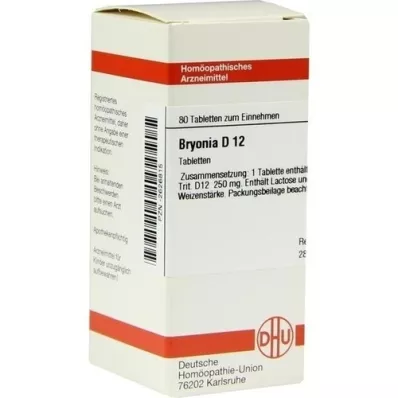 BRYONIA D 12 tabletter, 80 kapsler
