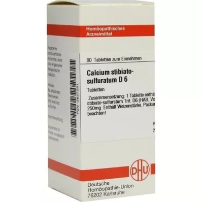 CALCIUM STIBIATO sulfuratum D 6 tabletter, 80 stk