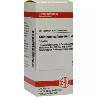 CHININUM SULFURICUM D 4 tabletter, 80 kapsler
