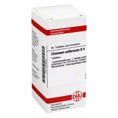 CHININUM SULFURICUM D 4 tabletter, 80 kapsler