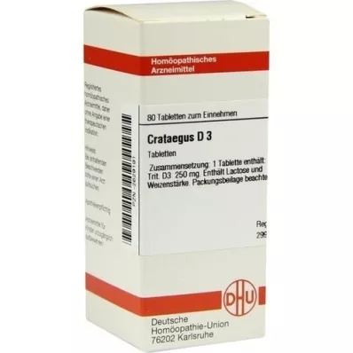 CRATAEGUS D 3-tabletter, 80 kapsler