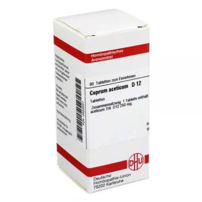 CUPRUM ACETICUM D 12 tabletter, 80 kapsler