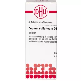 CUPRUM SULFURICUM D 6 tabletter, 80 kapsler