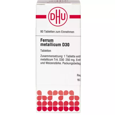FERRUM METALLICUM D 30 tabletter, 80 kapsler