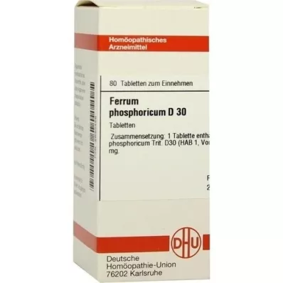 FERRUM PHOSPHORICUM D 30 tabletter, 80 kapsler