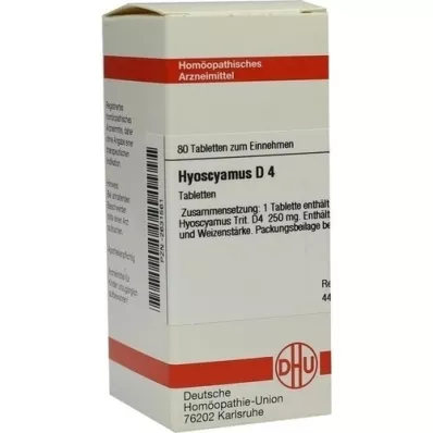 HYOSCYAMUS D 4 tabletter, 80 kapsler