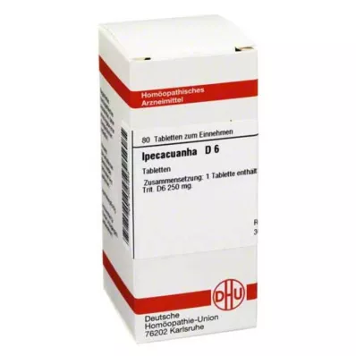 IPECACUANHA D 6 tabletter, 80 kapsler