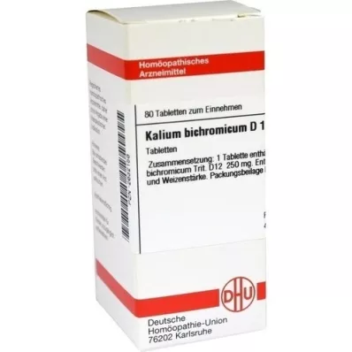 KALIUM BICHROMICUM D 12 tabletter, 80 kapsler