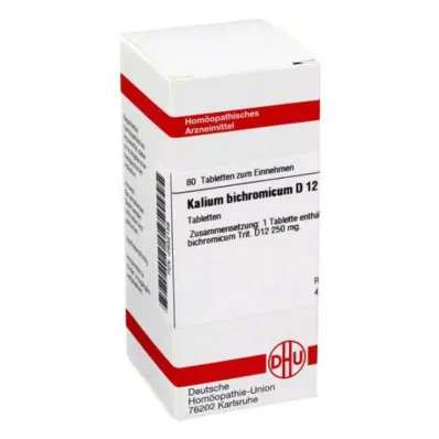 KALIUM BICHROMICUM D 12 tabletter, 80 kapsler