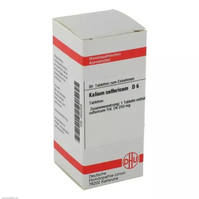 KALIUM SULFURICUM D 6 tabletter, 80 kapsler