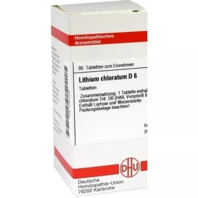 LITHIUM CHLORATUM D 6 tabletter, 80 kapsler
