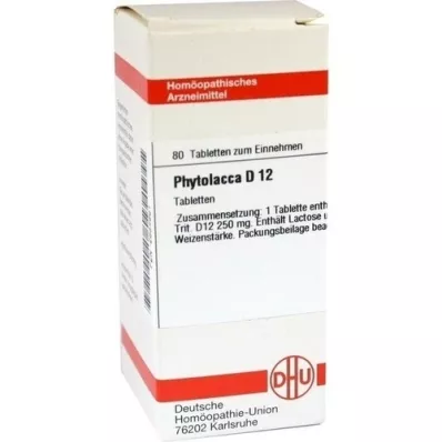 PHYTOLACCA D 12 tabletter, 80 kapsler