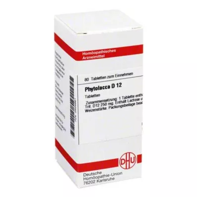 PHYTOLACCA D 12 tabletter, 80 kapsler