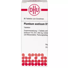 PLUMBUM ACETICUM D 12 tabletter, 80 kapsler