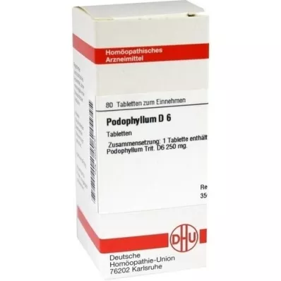 PODOPHYLLUM D 6 tabletter, 80 kapsler