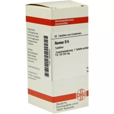 RUMEX D 6 tabletter, 80 kapsler