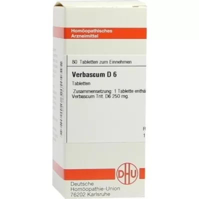 VERBASCUM D 6 tabletter, 80 kapsler