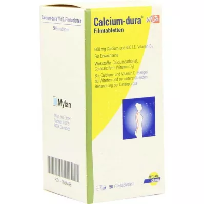 CALCIUM DURA Vit D3 filmovertrukne tabletter, 50 stk