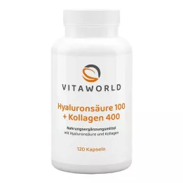 HYALURONSÄURE 100+Collagen 400 kapsler, 120 kapsler