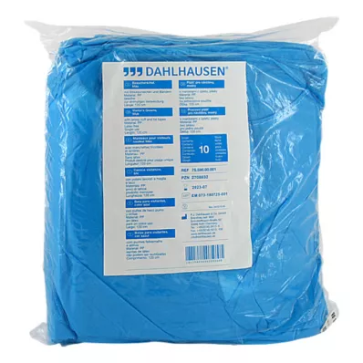 BESUCHERKITTEL m.strikkede manchetter til indbinding 120x144 cm blå, 10 stk
