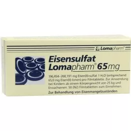 EISENSULFAT Lomapharm 65 mg overtrukket tablet, 50 stk