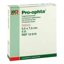 PRO-OPHTA Kompresser 5,5x7,5 cm sterile enkeltvis, 5 stk