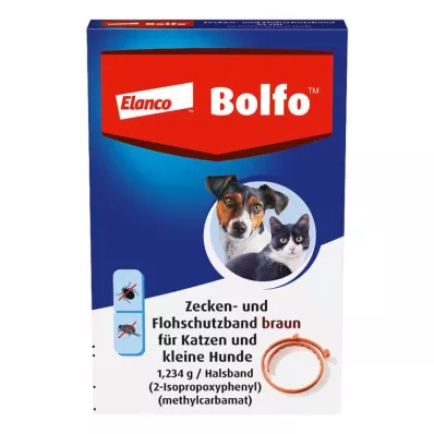 BOLFO Loppebeskyttelsesbånd brun til små hunde/katte, 1 stk